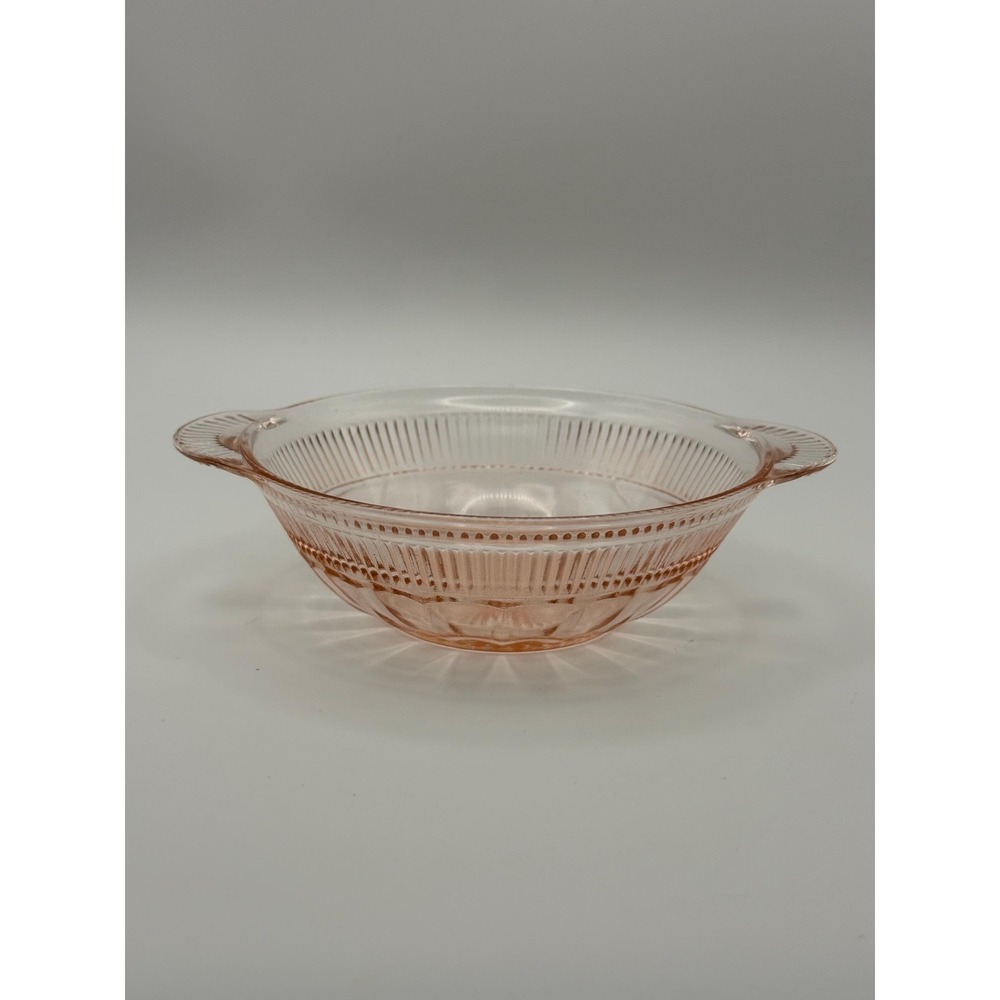 VTG Anchor Hocking Pink Depression Glass bowl - "Coronation" Pattern 1936-1940